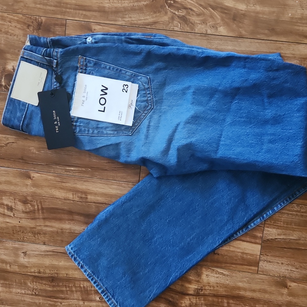RAG & BONE Low Rise Straight Leg Blue Jeans